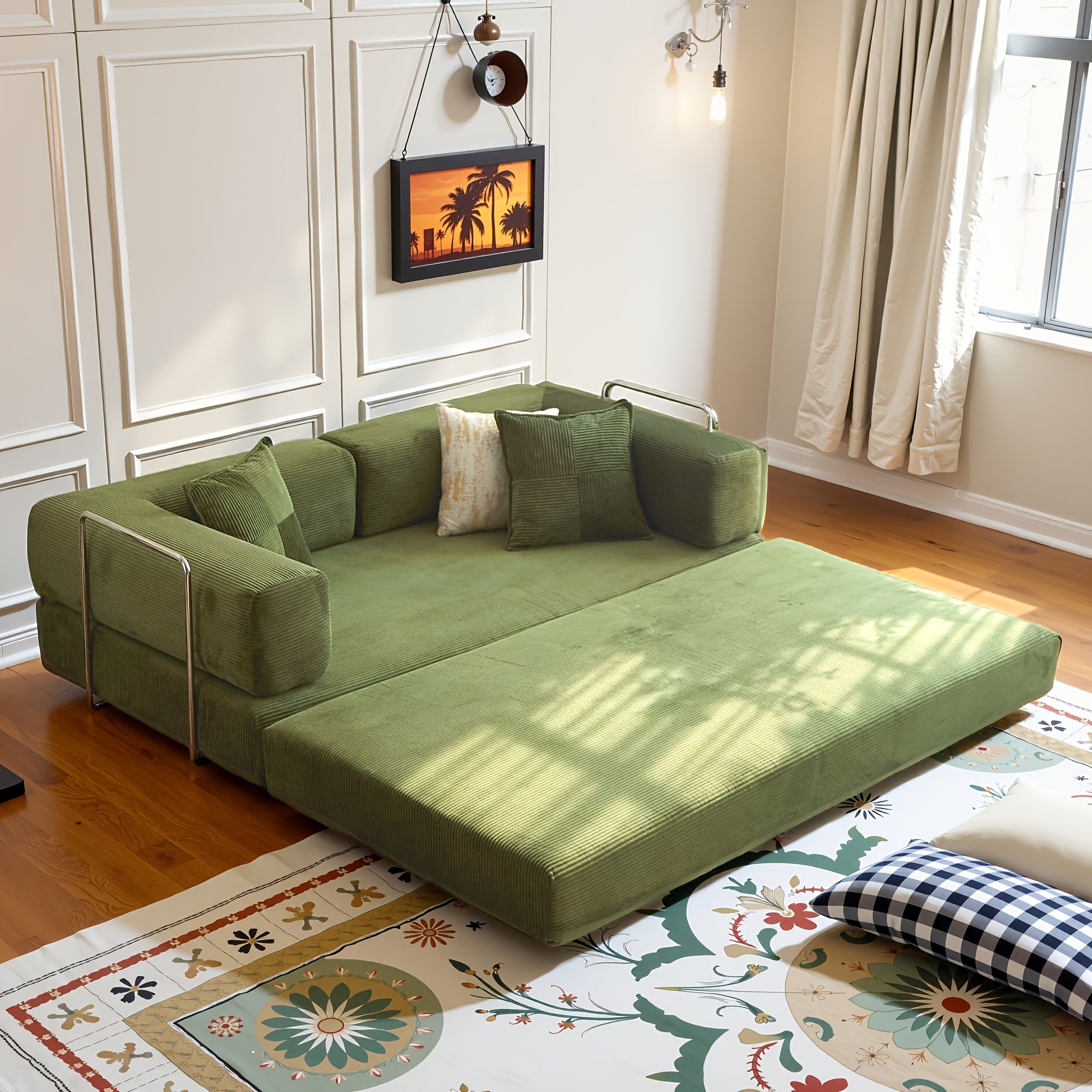 Boneless Sofa Bed, Modern Cloud Couch Folding Sofa Bed, Modular Sofa In A Box Compressed Memory Foam Sofa with Washable Sofa Cover for Living Room, Bedroom, Apartment